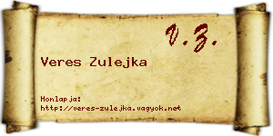 Veres Zulejka névjegykártya